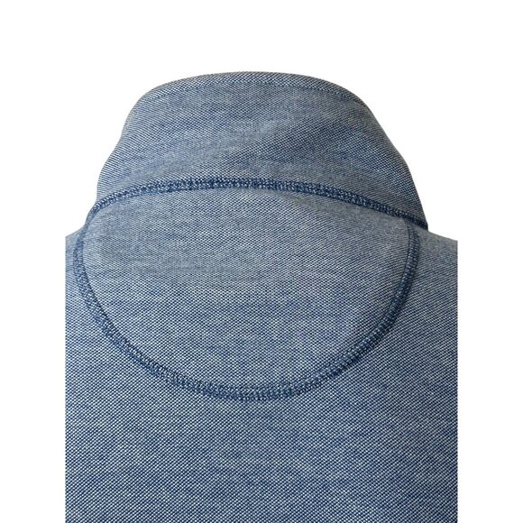 Izod Saltwater Mens Shirt L Blue Long Sleeve Pullover 1/4 Zip Mock Neck Relaxed - Picture 8 of 11